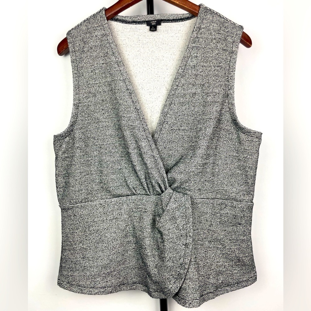 J. Crew 365 Black White Terry Cloth‎ Sleeveless Top